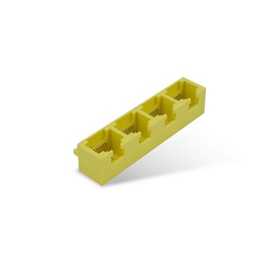 RJ45模塊工廠直銷MINI型黃色1*48P8C母座路由器網絡插座服務器網口非屏蔽不帶燈X3