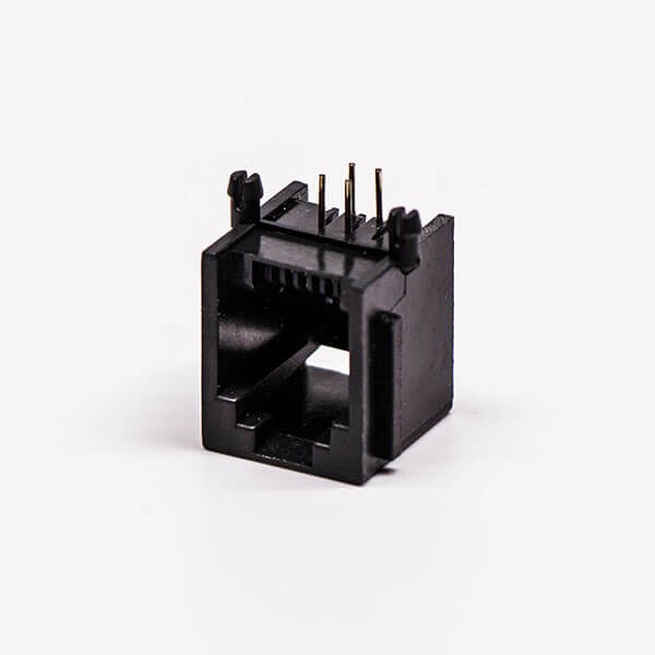 rj45口全塑單口4P網(wǎng)絡(luò)黑色不帶燈90°接PCB板 rj45口全塑單口4P網(wǎng)絡(luò)黑色不帶燈90°接PCB板