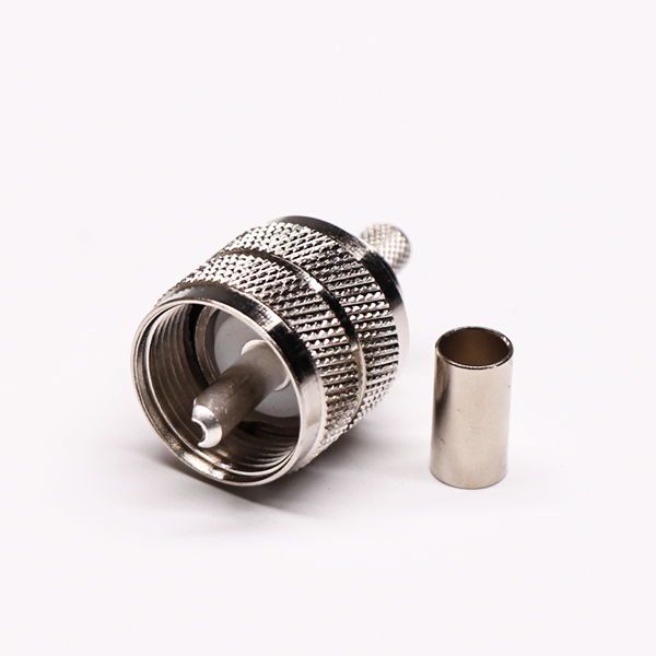 uhf射頻同軸連接器壓接直式母頭接RG58線 uhf射頻同軸連接器壓接直式母頭接RG58線