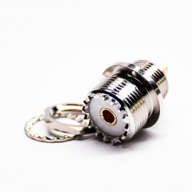 UHF射頻接頭180°直式母頭后鎖板焊線連接器 UHF射頻接頭180°直式母頭后鎖板焊線連接器