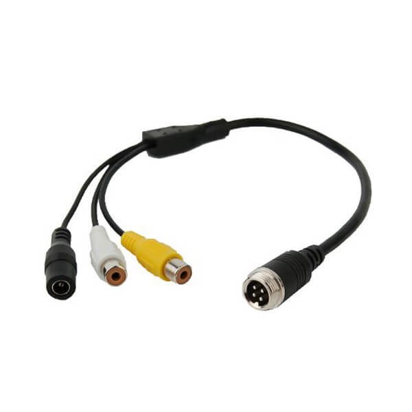 公頭航空線轉RCA DC母頭分流器電源線30CM
