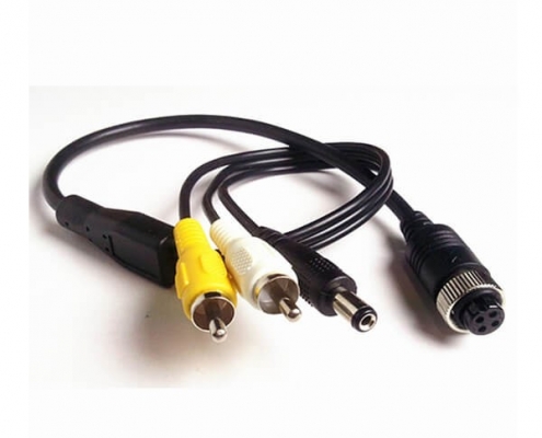 4芯母頭航空線轉RCA DC轉接頭母頭連接線1M