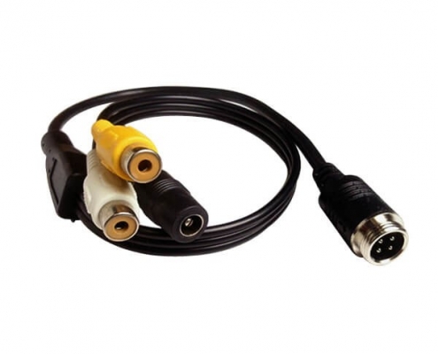 公頭航空線4芯轉(zhuǎn)RCA DC母頭分流器電纜延長(zhǎng)線30CM
