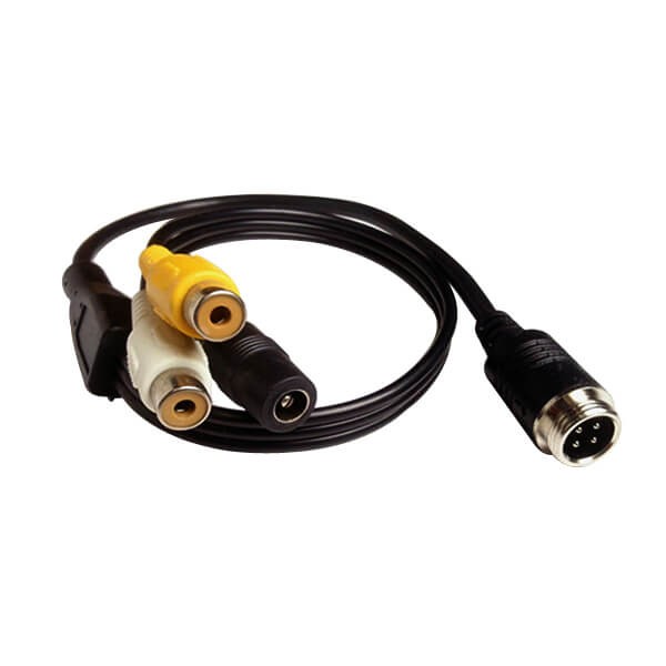 公頭航空線4芯轉RCA DC母頭分流器電纜延長線30CM 公頭航空線4芯轉RCA DC母頭分流器電纜延長線30CM