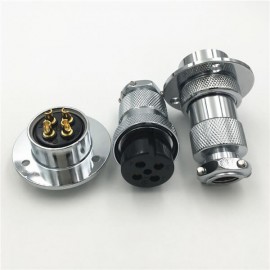 GX25-4芯大圓盤安裝航空頭母頭公座防水電子連接器 GX25-4芯大圓盤安裝航空頭母頭公座防水電子連接器