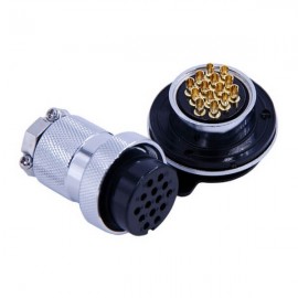 GX30-14芯航空插頭對接法蘭式公母連接器2套 GX30-14芯航空插頭對接法蘭式公母連接器2套