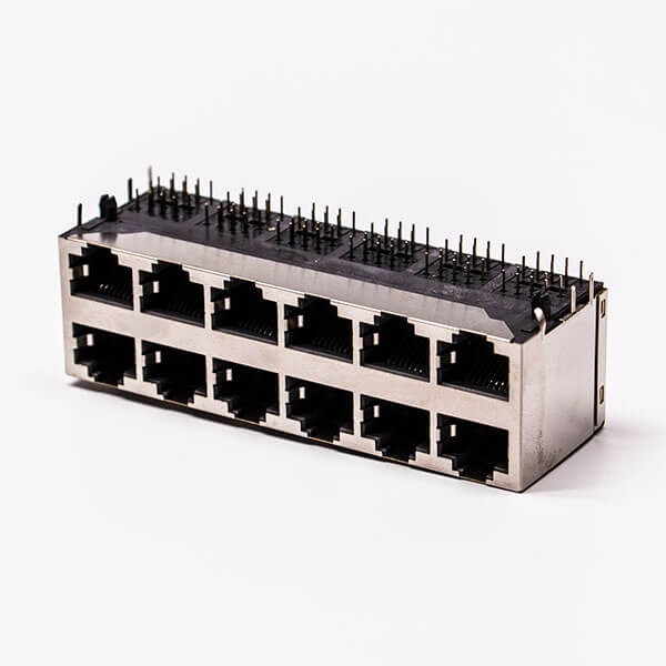 12口rj45銅殼2*6雙排屏蔽無燈無彈片母座接PCB 12口rj45銅殼2*6雙排屏蔽無燈無彈片母座接PCB