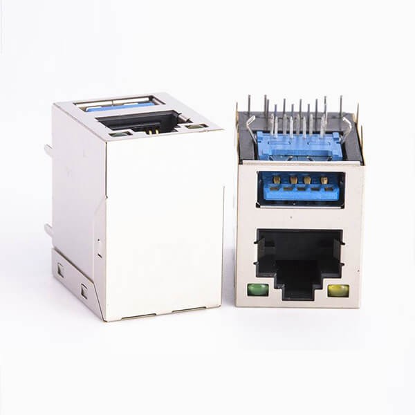 RJ45帶usb組合連接器USB3.0母座帶燈 RJ45帶usb組合連接器USB3.0母座帶燈