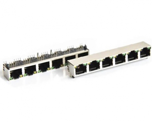 RJ45網絡插座6口帶屏蔽帶燈