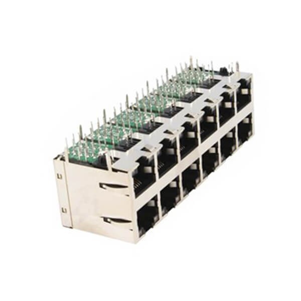 雙層RJ45連接器2X610/100Mbps帶濾波器屏蔽帶燈 雙層RJ45連接器2X610/100Mbps帶濾波器屏蔽帶燈