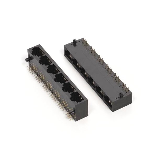 非屏蔽RJ45插座1X6黑色塑料網絡電話接口不帶燈
