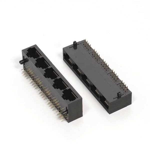 RJ45插座引腳1X5以太網塑料不帶燈非屏蔽母頭連接器 RJ45插座引腳1X5以太網塑料不帶燈非屏蔽母頭連接器