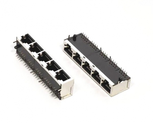 RJ45串口1X5屏蔽不帶燈電腦電視網(wǎng)絡插座連接器