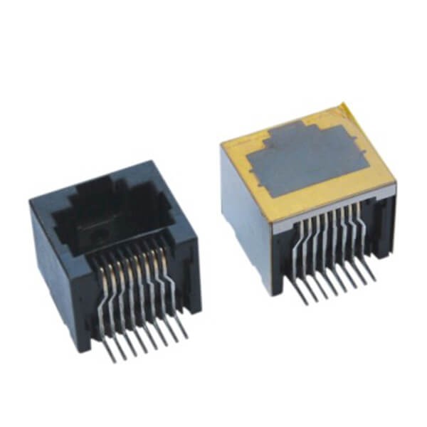 貼片RJ45連接器180度帶屏蔽不帶燈母座 貼片RJ45連接器180度帶屏蔽不帶燈母座