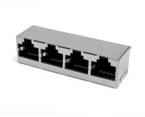 8P8C網絡插座RJ45不帶燈帶屏蔽帶彈片國標耐高溫