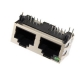 屏蔽RJ45模塊連接器網絡接口1X2雙胞帶LED燈臥式8P8C