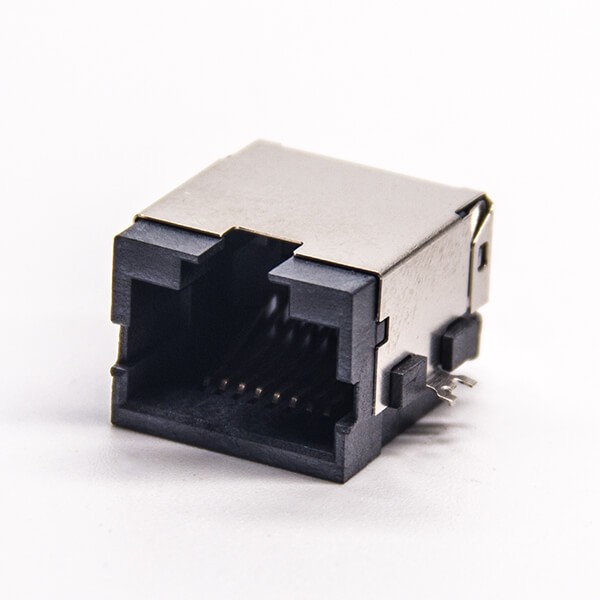 rj45母座單端口彎式8p8cSMT沉板貼板接PCB帶屏蔽 rj45母座單端口彎式8p8cSMT沉板貼板接PCB帶屏蔽