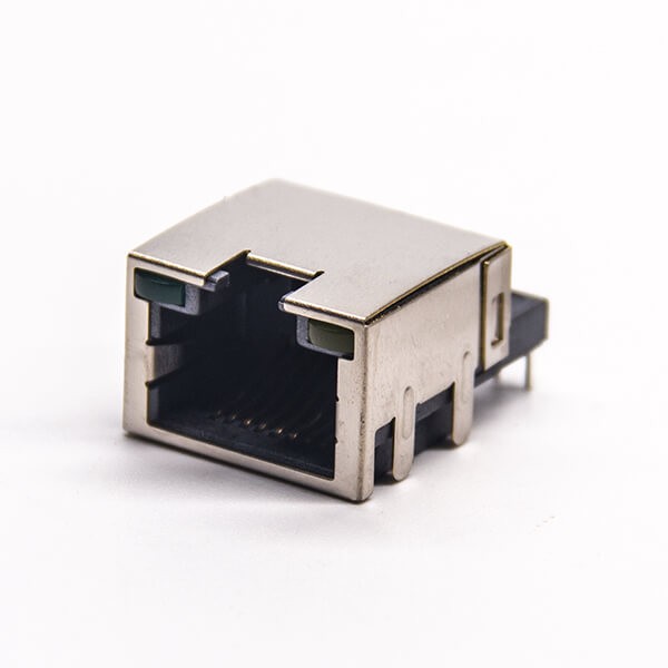 rj45沉板彎式插座帶屏蔽插板式接PCB板帶燈 rj45沉板彎式插座帶屏蔽插板式接PCB板帶燈