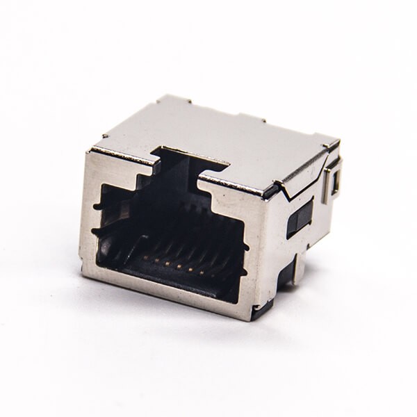 rj45網(wǎng)口插座屏蔽外殼彎式沉板貼PCB板單端口8p8c rj45網(wǎng)口插座屏蔽外殼彎式沉板貼PCB板單端口8p8c