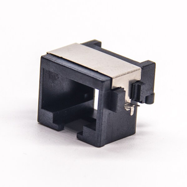 rj45網(wǎng)口母座8p8c彎式90度貼板黑色塑膠外殼非屏蔽 rj45網(wǎng)口母座8p8c彎式90度貼板黑色塑膠外殼非屏蔽