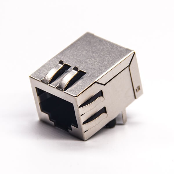 屏蔽rj45模塊彎式插PCB板帶彈片1*1單口 屏蔽rj45模塊彎式插PCB板帶彈片1*1單口