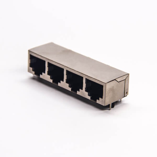 rj45屏蔽8p8c網絡端口1*4不帶燈插PCB板 rj45屏蔽8p8c網絡端口1*4不帶燈插PCB板