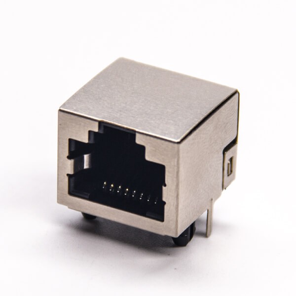 帶屏蔽罩rj45單端口8p8c母座穿孔式接PCB板帶定位柱 帶屏蔽罩rj45單端口8p8c母座穿孔式接PCB板帶定位柱