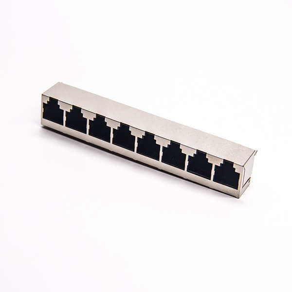 直插式rj458p8c180度1×8單排模塊化連接器接PCB板 直插式rj458p8c180度1x8單排模塊化連接器接PCB板
