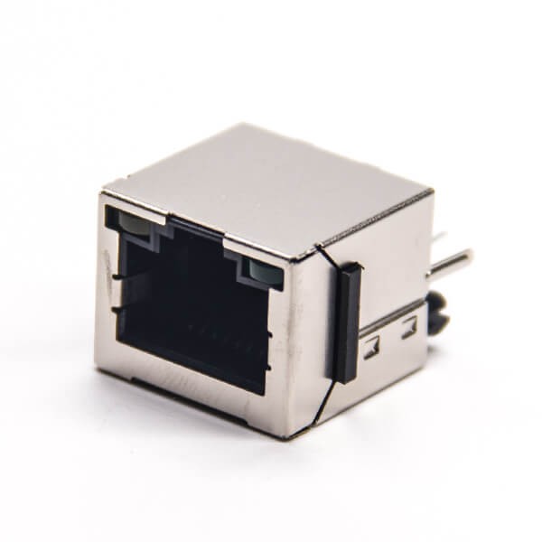 rj45封裝直插帶屏蔽1*1單端口帶燈接PCB板 rj45封裝直插帶屏蔽1*1單端口帶燈接PCB板