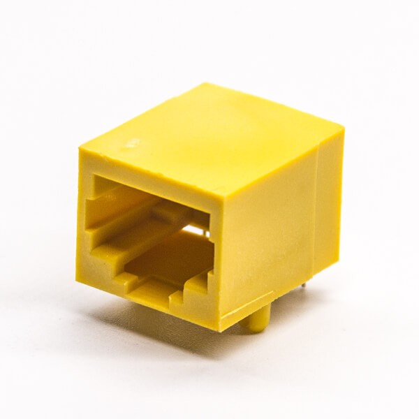 rj45pcb封裝非屏蔽式黃色全塑外殼彎式插板 rj45pcb封裝非屏蔽式黃色全塑外殼彎式插板