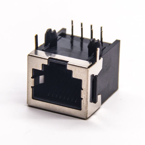 rj45母座pcb封裝彎頭90度半包屏蔽8p8c穿孔式 rj45母座pcb封裝彎頭90度半包屏蔽8p8c穿孔式