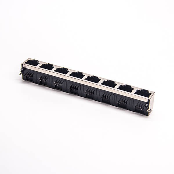 RJ45以太網口PCB90度彎頭帶屏蔽不帶燈插PCB板 RJ45以太網口PCB90度彎頭帶屏蔽不帶燈插PCB板