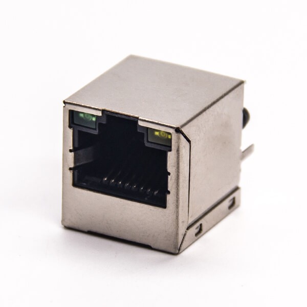 rj45pcb封裝直插PCB板式以太網插座帶屏蔽帶燈 rj45pcb封裝直插PCB板式以太網插座帶屏蔽帶燈