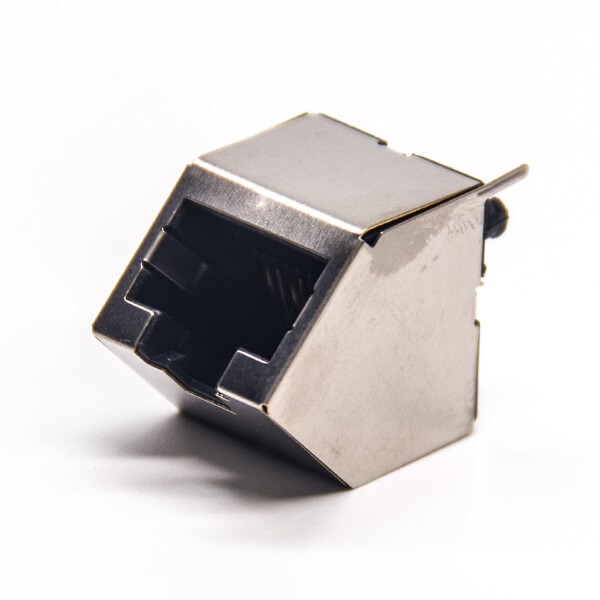 45度rj45直插接PCB板8p8c屏蔽母座 45度rj45直插接PCB板8p8c屏蔽母座