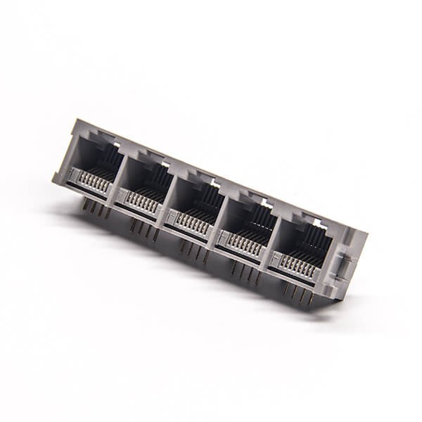 以太網模塊rj45彎插板1*5非屏蔽母座不帶燈 以太網模塊rj45彎插板1*5非屏蔽母座不帶燈