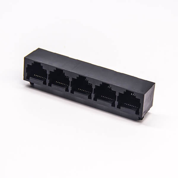 rj45網線口90度插板不帶屏蔽模塊化連接器5端口 rj45網線口90度插板不帶屏蔽模塊化連接器5端口