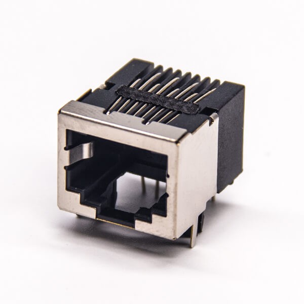 rj45網口端口8p8c彎式半包帶屏蔽穿孔式接PCB板 rj45網口端口8p8c彎式半包帶屏蔽穿孔式接PCB板