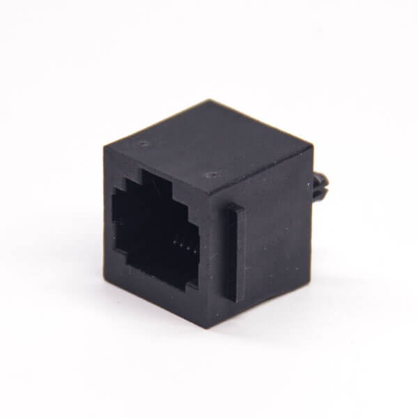 網口rj45單口直式黑色全塑非屏蔽式母座8p8c 網口rj45單口直式黑色全塑非屏蔽式母座8p8c
