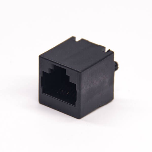 單口rj45連接器180度直式黑色塑膠非屏蔽式插板 單口rj45連接器180度直式黑色塑膠非屏蔽式插板