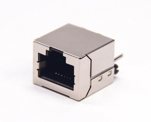 直插式rj458p8c單口網絡接口帶屏蔽接PCB板
