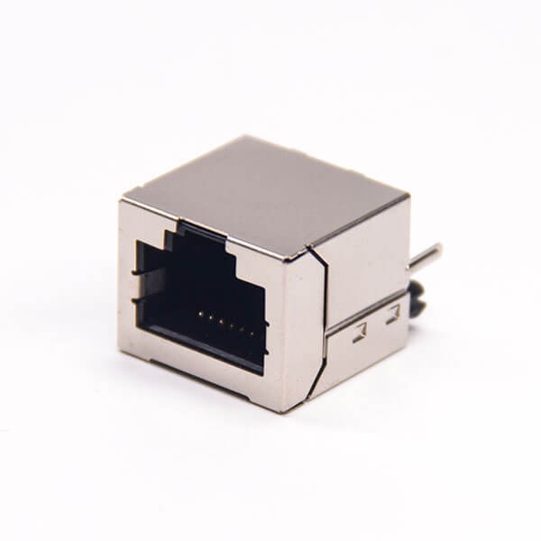 直插式rj458p8c單口網絡接口帶屏蔽接PCB板 直插式rj458p8c單口網絡接口帶屏蔽接PCB板