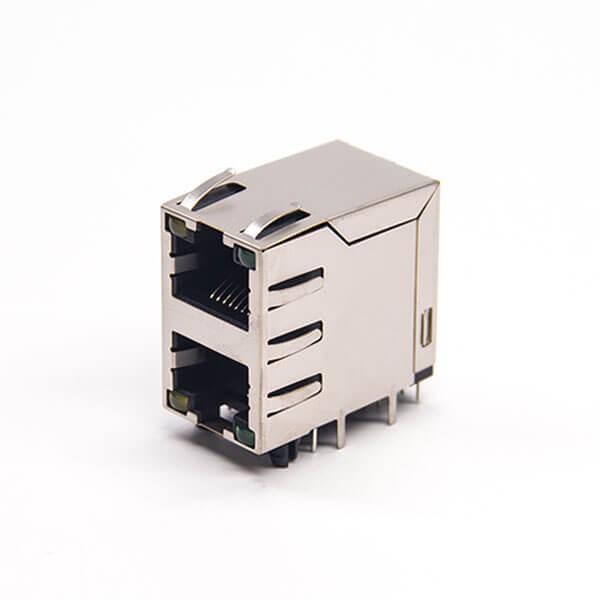 rj45雙層2端口帶led燈帶彈片式模塊化連接器穿孔 rj45雙層2端口帶led燈帶彈片式模塊化連接器穿孔