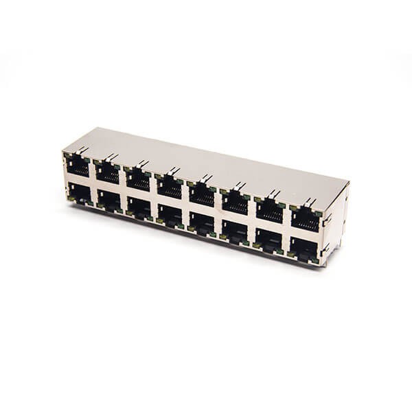 rj452x8母座彎式帶屏蔽網絡端口8p8c插PCB板