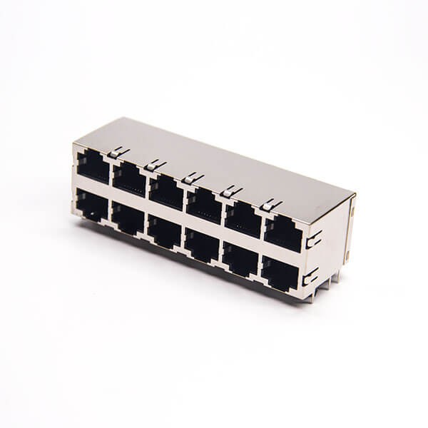 rj45座屏蔽網絡模塊座子2×6端口帶彈片帶屏蔽 rj45座屏蔽網絡模塊座子2x6端口帶彈片帶屏蔽