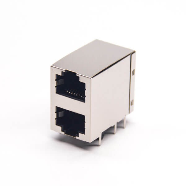 雙層端子RJ45屏蔽網絡接口模塊式座子彎插式不帶燈 雙層端子RJ45屏蔽網絡接口模塊式座子彎插式不帶燈