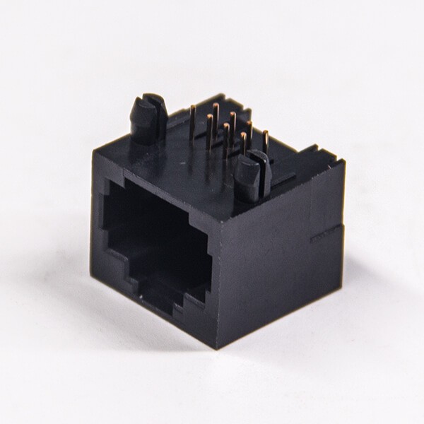 rj45插座180度母座接插件直插PCB板全塑不帶燈 rj45插座180度母座接插件直插PCB板全塑不帶燈