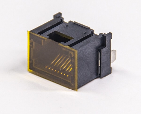 rj45插座180度網絡母座全塑不帶燈帶蓋