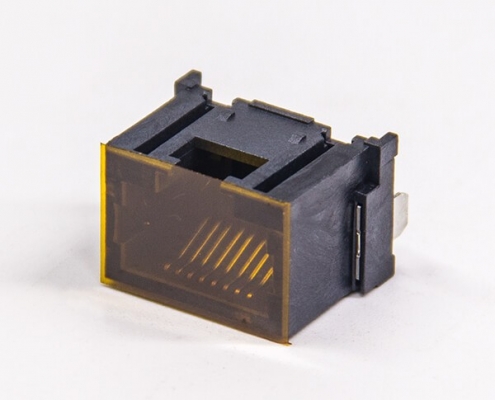 全塑無燈rj45網絡端口8p8c黑色外殼插板式接板