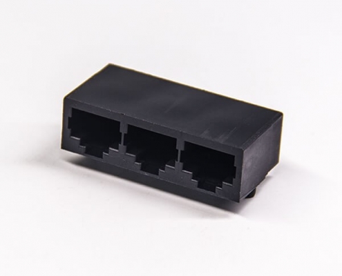 rj45接插件1x3網絡端口母座彎式插PCB板不帶屏蔽不帶燈不帶濾波
