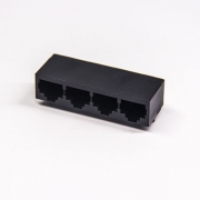 1*4單排全塑rj45網絡插座10P8C接插件全塑不帶燈